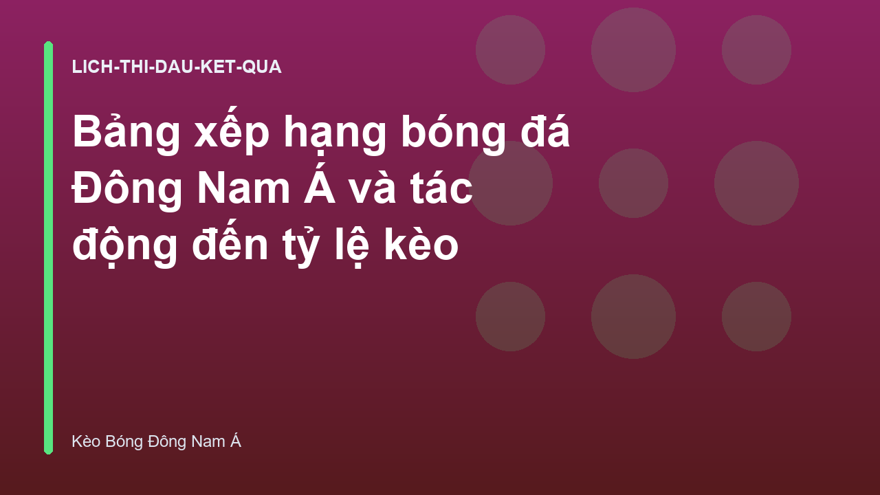 Bảng xếp hạng bóng đá Đông Nam Á và tác động đến tỷ lệ kèo